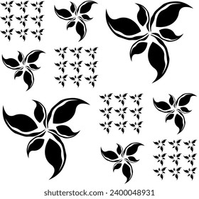 Abstract black and white floral pattern
