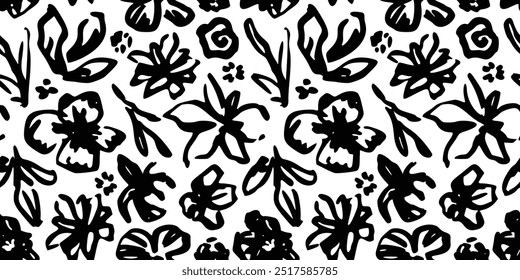 Abstractas  floral negro