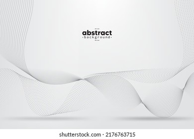 Abstract black and white flow line digital technology, smooth particle wave, big data techno, design concept background and wallpaper, vector eps
