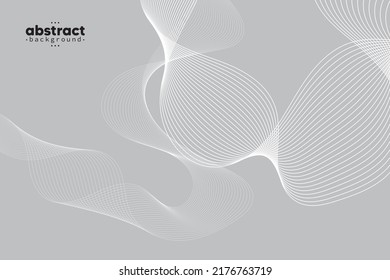 Abstract black and white flow line digital technology, smooth particle wave, big data techno, design concept background and wallpaper, vector eps
