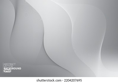 Abstract black and white flow line digital technology, smooth particle wave, big data techno, design concept background and wallpaper, vector eps 