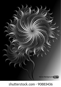 Abstract black and white flower.