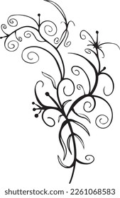 Abstract Black and White flower vector