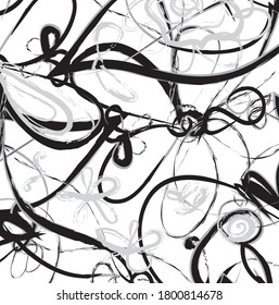 Abstract black and white flowers with paint brush and strokes, scribble pattern background. creative nice hand drawn and splash colours for your design. Nice tone colours fantasy stripes and grunge