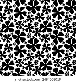 Abstrakte Schwarz-Weiß-Blumen wiederholen Muster Design	
