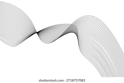 Abstractas patrón ondulatorio en blanco y negro compuesto de muchas líneas delicadas, compactas, continuas, delgadas y curvas que crean un movimiento visual a través del marco