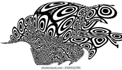 Abstract black and white fluid background  for banner