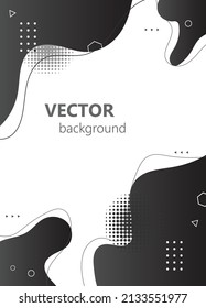 Abstract black and white fluid wallpaper template