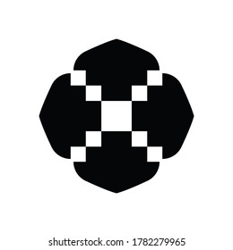 Resumen Plantilla de logotipo de cuatro flechas en blanco y negro - Ilustración vectorial