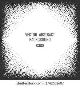 Abstract black and white frame with geometric texture. Stock vector illustration.