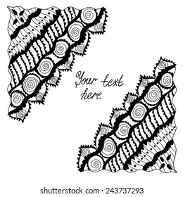 Abstract black and white frame for text