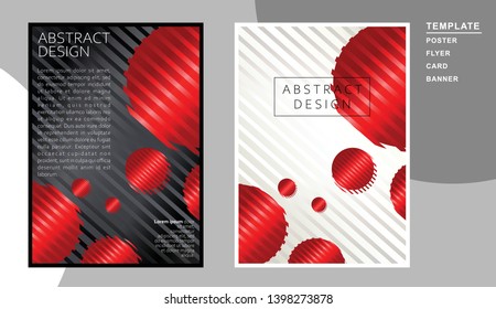 Abstract black and white geometric background with red balls and stripes.can be used in cover design, book design, website background, banner, poster, advertising. vector illustration of EPS 10