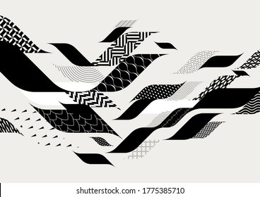 Abstract black and white geometric background	
