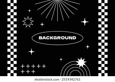 Abstract Black and White Geometric Background