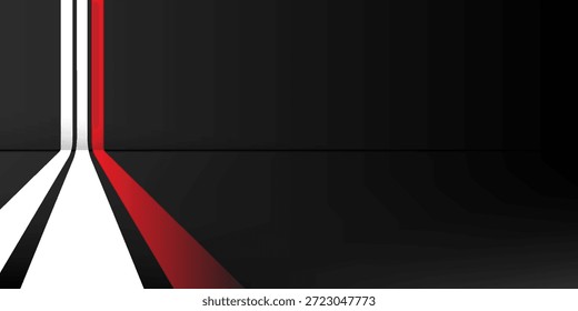 Abstract Black and White Geometric Background with Perspective Lines