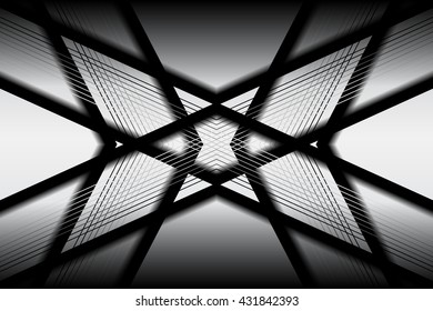 abstract black white geometric background, Vector Illustration