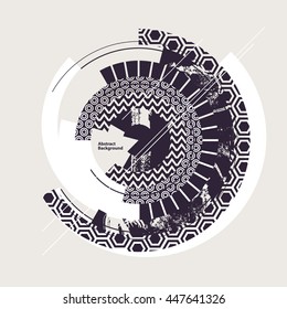 Abstract black and white geometric background