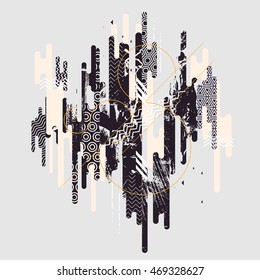 Abstract black and white geometric background