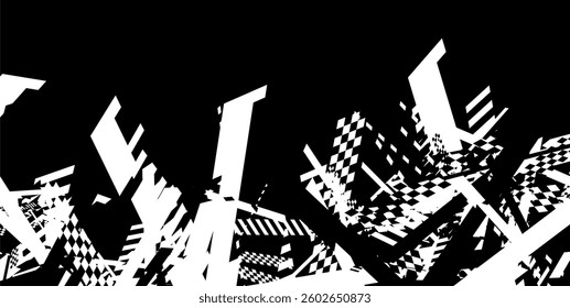 Abstract Black White Geometric Chaos