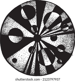Abstract Black And White geometric design Ink line art illustration
