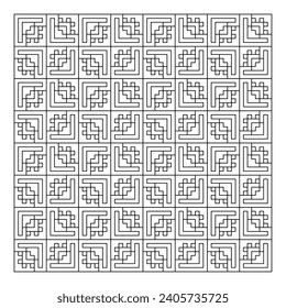 Abstract Black and White Geometric Design with Flowing Hand-Drawn Lines