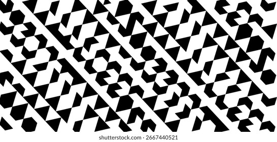 Abstract Black and White Geometric Diagonal Pattern.