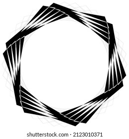 Abstract black and white geometric element, icon