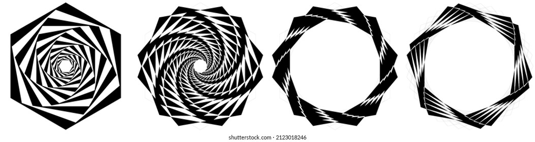 Abstract black and white geometric element, icon