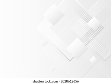 Abstract of black and white geometric line and square connection engineering technology concept, vector background 