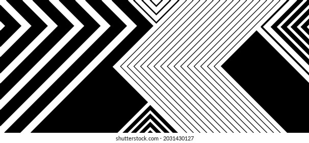 Abstract black and white geometric lines. Background with diagonal lines. Modern dark abstract vector texture.