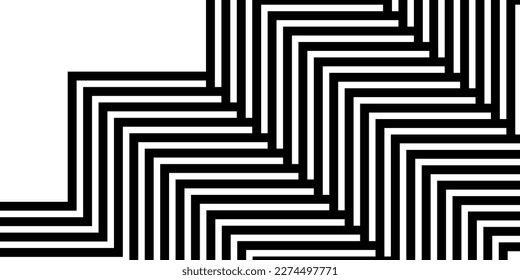 Abstract black and white geometric lines. Background with diagonal lines. Modern abstract vector texture.