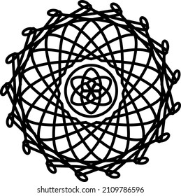 abstrakter geometrischer Schwarz-Weiß-Mandala-Vektorgrafik 