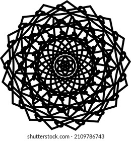 abstract black and white geometric mandala vector 