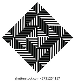 Padrão de Ilusão Óptica Geométrica Preto e Branco Abstrato