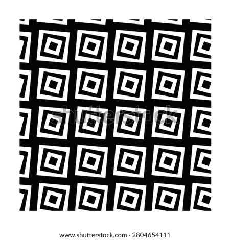 Abstract black and white geometric optical illusion pattern featuring warped squares in a repeating op art grid graphic illustration