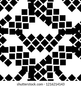 Abstract black and white geometric pattern. Seamless background. Decorative mosaic texture for design of surfaces.