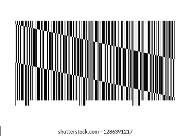 Abstract Black and White Geometric Pattern with Lines. Striped Texture of Bar Code. Vector Illustration