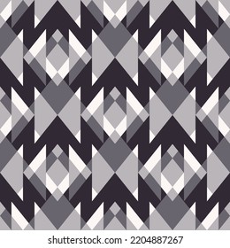 Abstract black and white geometric pattern. Vector geometric abstract triangle chevron seamless pattern background. Geometric patchwork pattern. Use for fabric, interior decoration elements, wrapping.