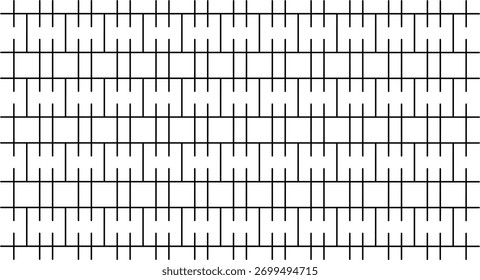 Abstract black and white geometric pattern creating an optical illusion of wavy horizontal lines, perfect for backgrounds, wallpapers, or graphic designs