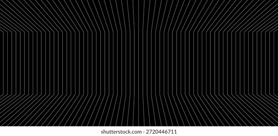 Abstraktes geometrisches Schwarzweiß-Muster mit Perspektive. Gestreifte Strukturstruktur. Raster. 3D-Illustration