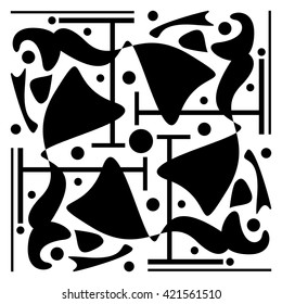 Abstract black and white geometric pattern Vector illustrations