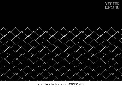 Abstract Black and White Geometric Pattern with Grid. Mesh Fence. Wicker Structural Texture. Vector Illustration