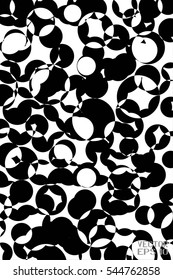 Abstract Black and White Geometric Pattern with Circles. Surreal Striped Structural Texture. Vector Illustration