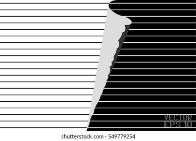 Abstract Black and White Geometric Pattern. Incision in Stripes. Linear Texture of Tile Wall. Vector Illustration