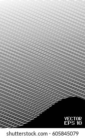 Abstract Black and White Geometric Pattern with Stripes. Sloping Striped Structural Texture. Vector Illustration