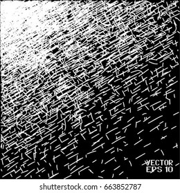 Abstract Black and White Geometric Pattern with Lines. Chaotic Striped Structural Texture. Vector Illustration