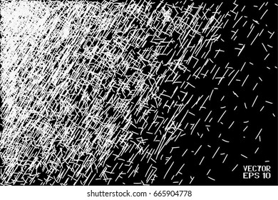 Abstract Black and White Geometric Pattern with Lines. Chaotic Striped Structural Texture. Vector Illustration