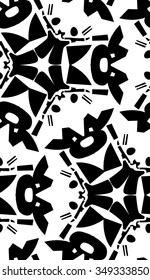 Abstract black and white geometric repeating background wallpaper
