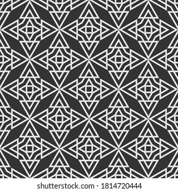 Abstract black and white geometric seamless pattern for your design.