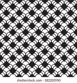 Abstract black and white geometric seamless pattern